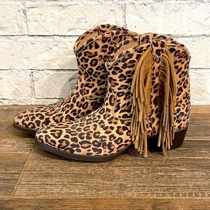 Ariat ankle booties in leopard print